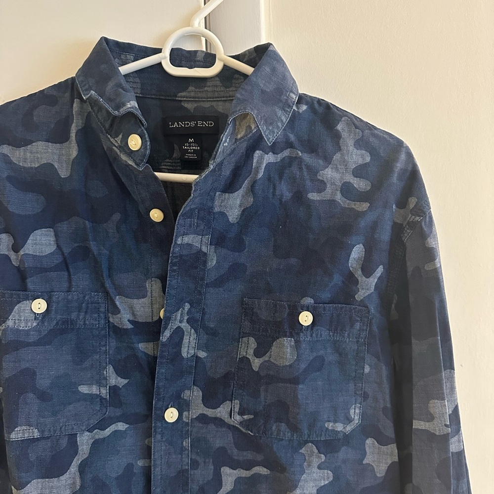 Blue Camo Button Shirt